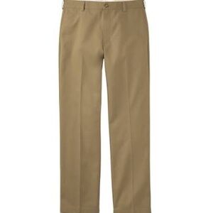 L.L Bean Wrinkle-Free Double L Chinos Natural Fit Plain Front Dark Khaki 38x29